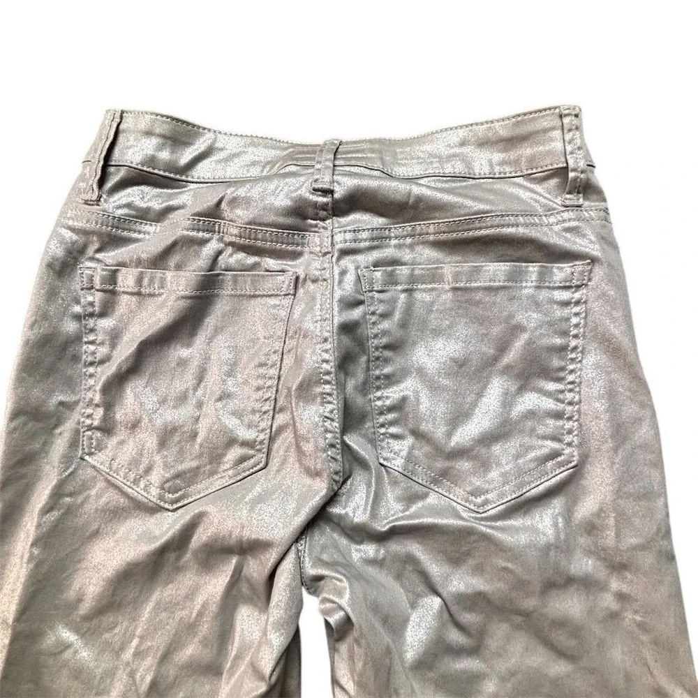KUT from the‎ Kloth Women's High Rise Silver Metallic Skinny Jeans 2